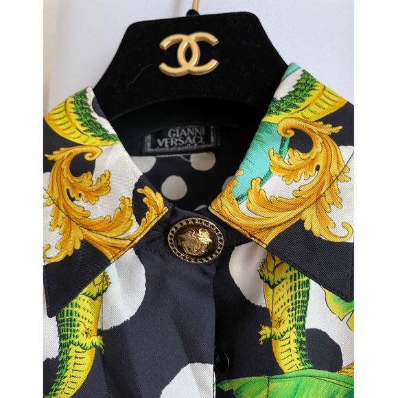 90s Vintage Gianni Versace Silk Shirts Blouse - Picture 2 of 6